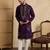 Men's violet silk blend embroidered design solid kurta with trousers – trendy festive & wedding wear