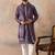 Men's purple silk blend printed ethnic motifs kurta with dupatta – trendy festive & wedding wear