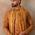 Men's mustard silk blend printed ethnic motifs kurta with dupatta     trendy festive & wedding wear