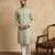 Men's green silk blend embroidered solid kurta – stylish festive ethnic wear