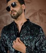 Men's black velvet printed ethnic motifs kurta – stylish festive ethnic wear