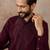 Men's maroon viscose rayon printed design ethnic motifs kurta with trousers – trendy festive & wedding wear