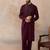 Men's maroon viscose rayon printed design ethnic motifs kurta with trousers – trendy festive & wedding wear
