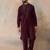 Men's maroon viscose rayon printed design ethnic motifs kurta with trousers – trendy festive & wedding wear
