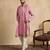 Men's pink viscose rayon embroidered solid kurta, trouser & dupatta set – trendy festive & wedding wear