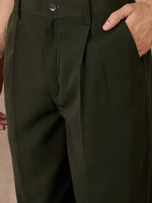 Men's green viscose rayon printed design ethnic motifs kurta with trousers – trendy festive & wedding wear 5