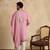 Men's pink viscose rayon embroidered solid kurta, trouser & dupatta set – trendy festive & wedding wear