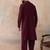 Men's maroon viscose rayon printed design ethnic motifs kurta with trousers – trendy festive & wedding wear