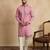 Men's pink viscose rayon embroidered solid kurta, trouser & dupatta set – trendy festive & wedding wear