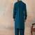 Men's blue viscose rayon printed design ethnic motifs kurta with trousers – trendy festive & wedding wear