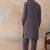 Men's grey viscose rayon printed design ethnic motifs kurta with trousers – trendy festive & wedding wear