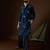 Men's blue viscose rayon dyed design solid kurta with trousers trendy festive & wedding wear