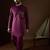 Men's purple viscose rayon embroidered design solid kurta with trousers trendy festive & wedding wear