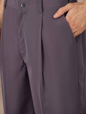 Men's grey viscose rayon printed design ethnic motifs kurta with trousers – trendy festive & wedding wear 5