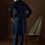 Men's blue viscose rayon dyed design solid kurta with trousers trendy festive & wedding wear