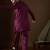 Men's purple viscose rayon embroidered design solid kurta with trousers trendy festive & wedding wear