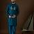 Men's navy blue viscose rayon embroidered design solid kurta with trousers – trendy festive & wedding wear
