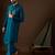 Men's navy blue viscose rayon embroidered design solid kurta with trousers – trendy festive & wedding wear