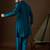 Men's navy blue viscose rayon embroidered design solid kurta with trousers – trendy festive & wedding wear