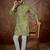 Men's green viscose rayon printed design floral kurta with trousers – trendy festive & wedding wear