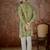 Men's green viscose rayon printed design floral kurta with trousers – trendy festive & wedding wear