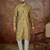 Men's mustard viscose rayon embroidered design floral kurta with trousers – trendy festive & wedding wear