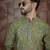 Men's green viscose rayon embroidered design ethnic motifs kurta with trousers – trendy festive & wedding wear