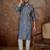 Men's blue viscose rayon embroidered design floral kurta with trousers – trendy festive & wedding wear