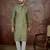 Men's green viscose rayon embroidered design ethnic motifs kurta with trousers – trendy festive & wedding wear