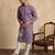 Men's lavender viscose rayon embroidered design solid kurta with trousers – trendy festive & wedding wear