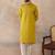 Men's yellow silk blend embroidered design solid kurta with trousers – trendy festive & wedding wear