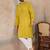 Men's yellow silk blend embroidered design solid kurta with trousers – trendy festive & wedding wear