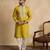 Men's yellow viscose rayon embroidered design solid kurta with trousers – trendy festive & wedding wear