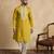 Men's yellow viscose rayon embroidered design solid kurta with trousers – trendy festive & wedding wear