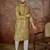 Men's mustard viscose rayon embroidered floral kurta – stylish festive ethnic wear