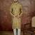 Men's mustard viscose rayon embroidered floral kurta – stylish festive ethnic wear