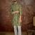 Men's green viscose rayon printed floral kurta – stylish festive ethnic wear