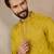 Men's yellow silk blend embroidered solid kurta – stylish festive ethnic wear
