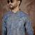 Men's blue viscose rayon embroidered floral kurta – stylish festive ethnic wear