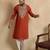 Men's orange silk blend embroidered solid kurta – stylish festive ethnic wear