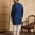 Men's blue silk blend embroidered solid kurta – stylish festive ethnic wear