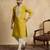 Men's yellow viscose rayon embroidered solid kurta – stylish festive ethnic wear