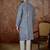 Men's blue viscose rayon embroidered floral kurta – stylish festive ethnic wear