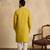 Men's yellow viscose rayon embroidered solid kurta – stylish festive ethnic wear