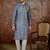 Men's blue viscose rayon embroidered floral kurta – stylish festive ethnic wear