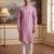 Men's pink jacquard embroidered design geometric kurta with trousers – trendy festive & wedding wear