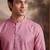Men's pink jacquard embroidered design geometric kurta with trousers – trendy festive & wedding wear