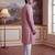 Men's pink jacquard embroidered design geometric kurta with trousers – trendy festive & wedding wear
