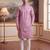Men's pink jacquard embroidered design geometric kurta with trousers – trendy festive & wedding wear