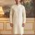 Men's off white jacquard woven design ethnic motifs kurta with trousers – trendy festive & wedding wear
